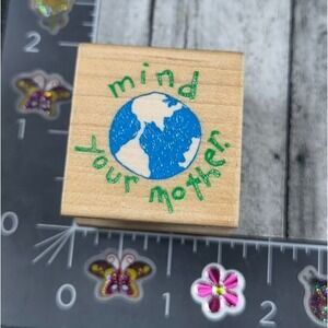 All Night Media Mind Your Mother Earth 867D 1992 Rubber Stamp #R10